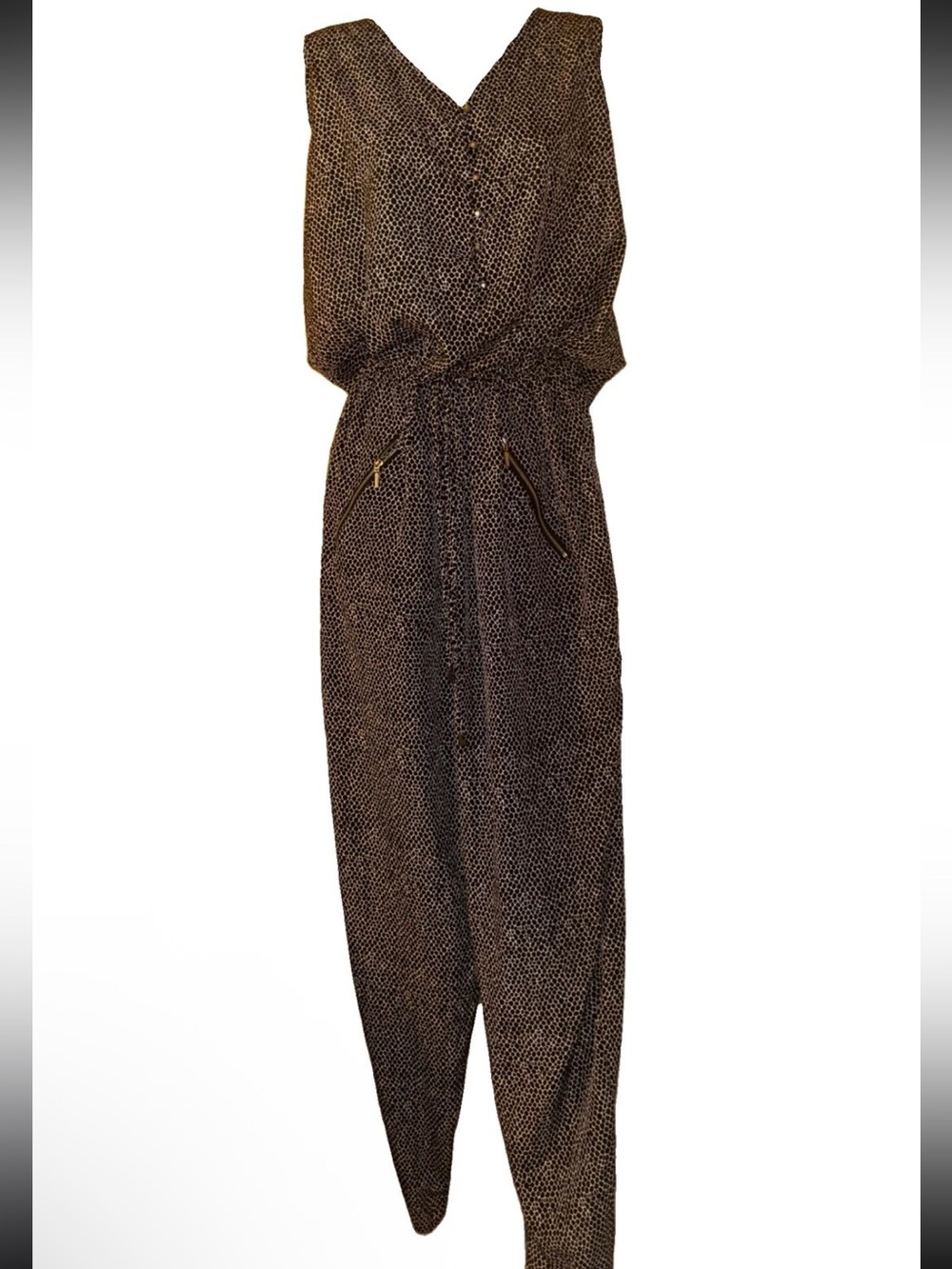 Mossimo black and white Printed Sleeveless Jumpsuit